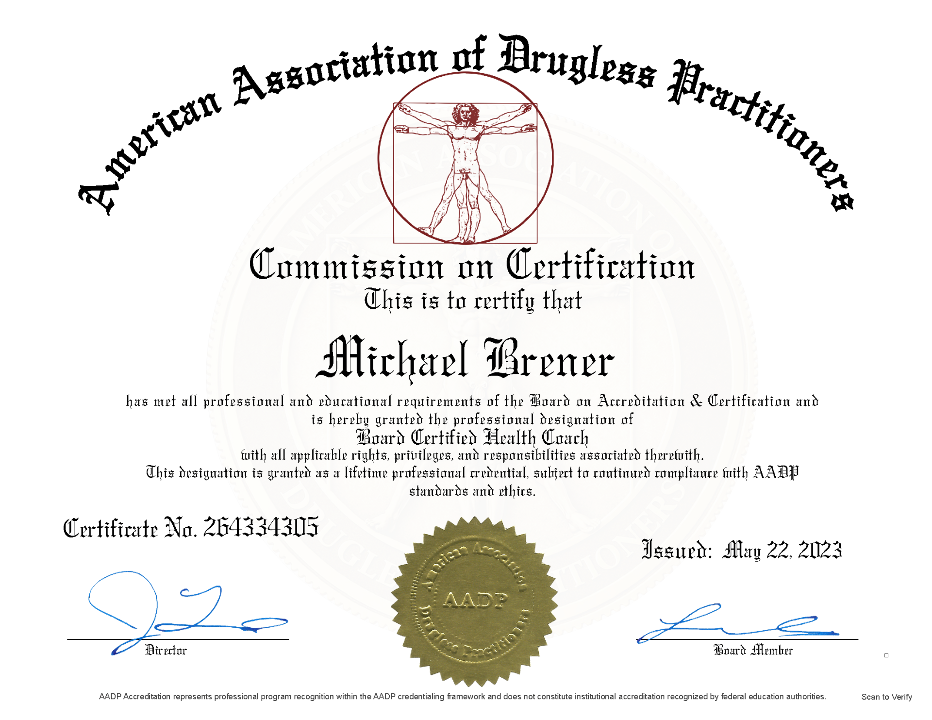 Board Certified Health Coach — AADP